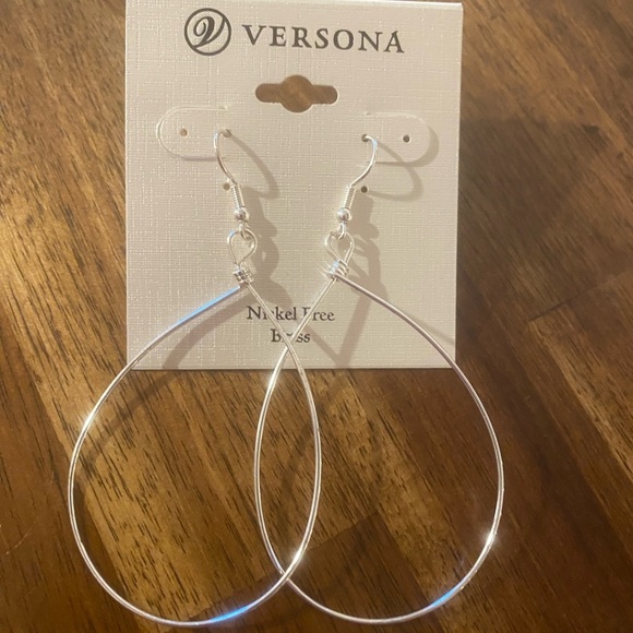 2 for $10 - Sterling Silver Dangle Hoop Earrings - Picture 2 of 3